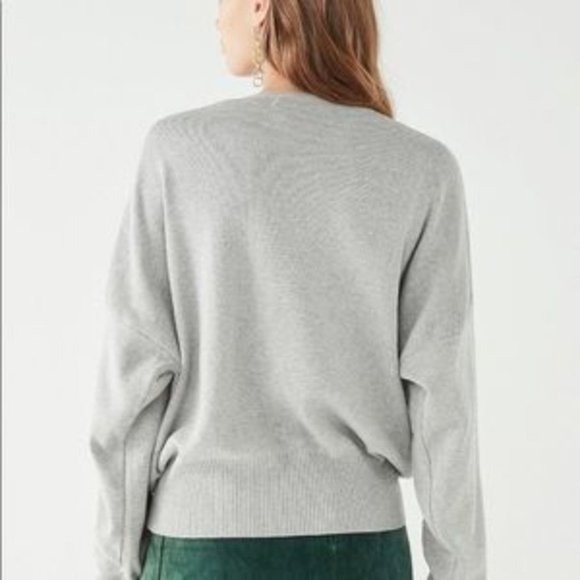 urban outfitters balletcore grey oversize surplice sweater - Picture 5 of 5